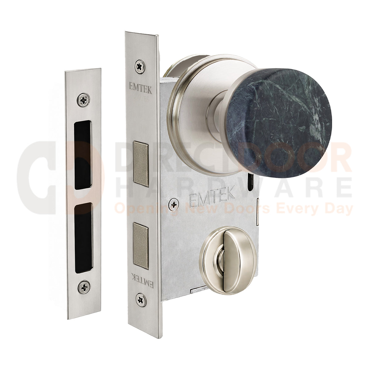 Emtek Green Marble Interior Mortise Knob with Watford Rosette