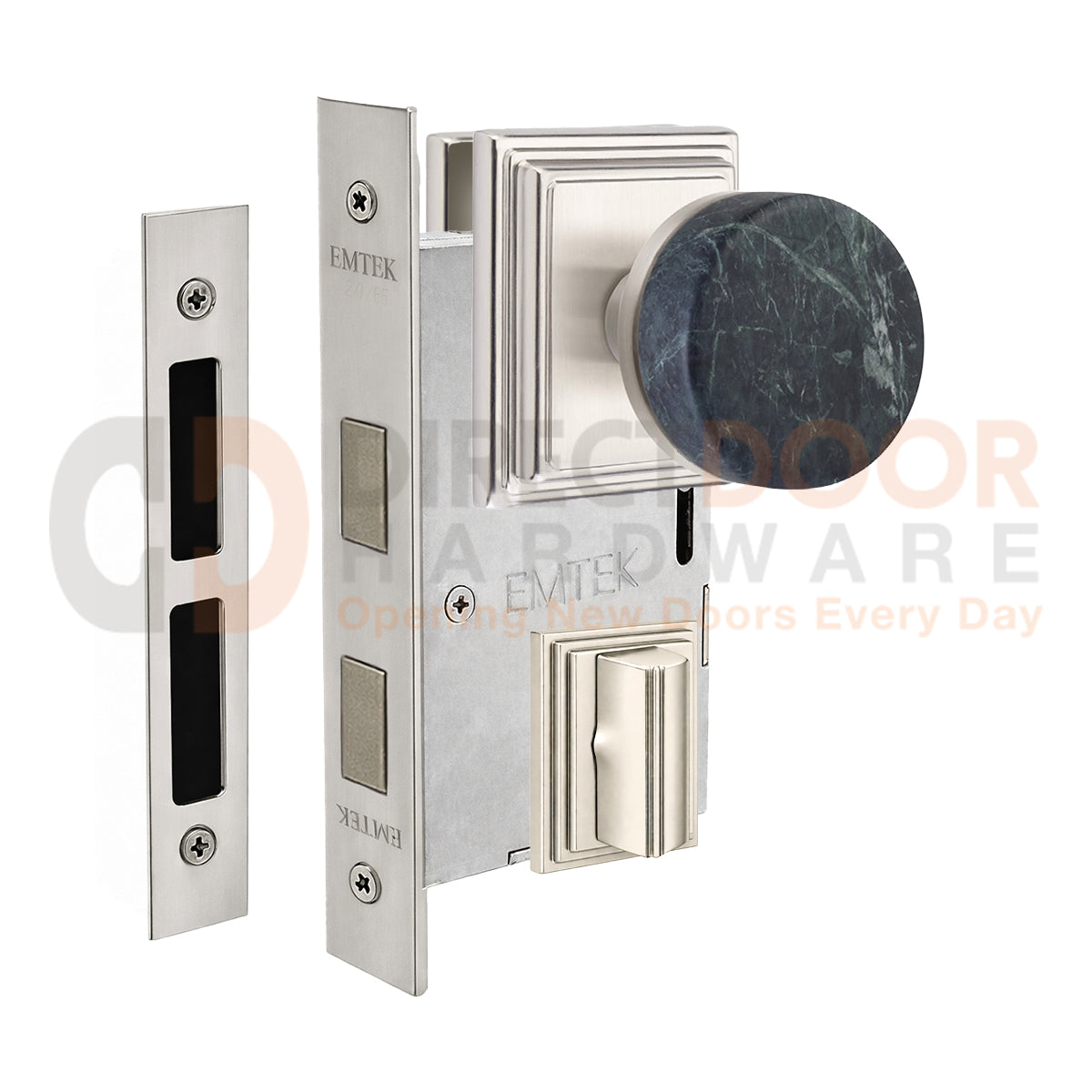 Emtek Green Marble Interior Mortise Knob with Wilshire Rosette