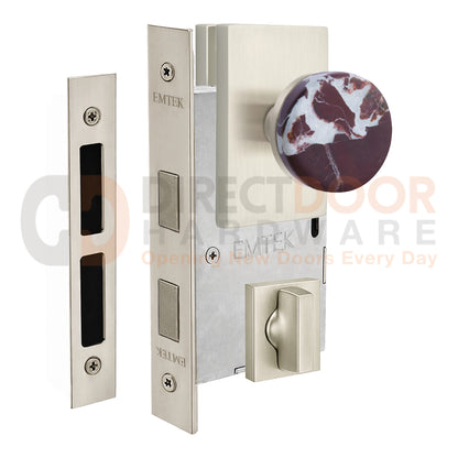 Emtek Rosso Levanto Interior Mortise Knob with Modern Rectangular Rosette