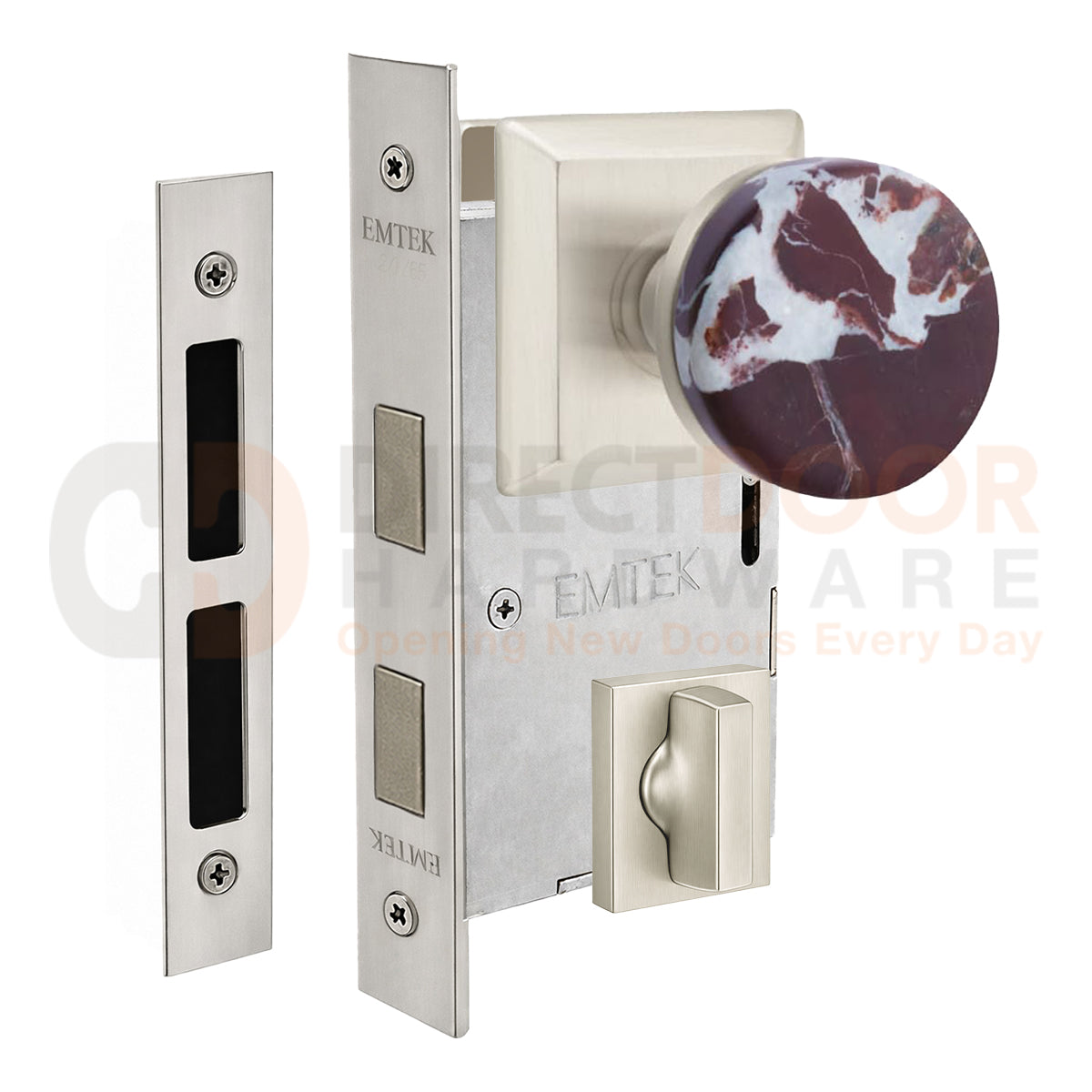 Emtek Rosso Levanto Interior Mortise Knob with Quincy Rosette