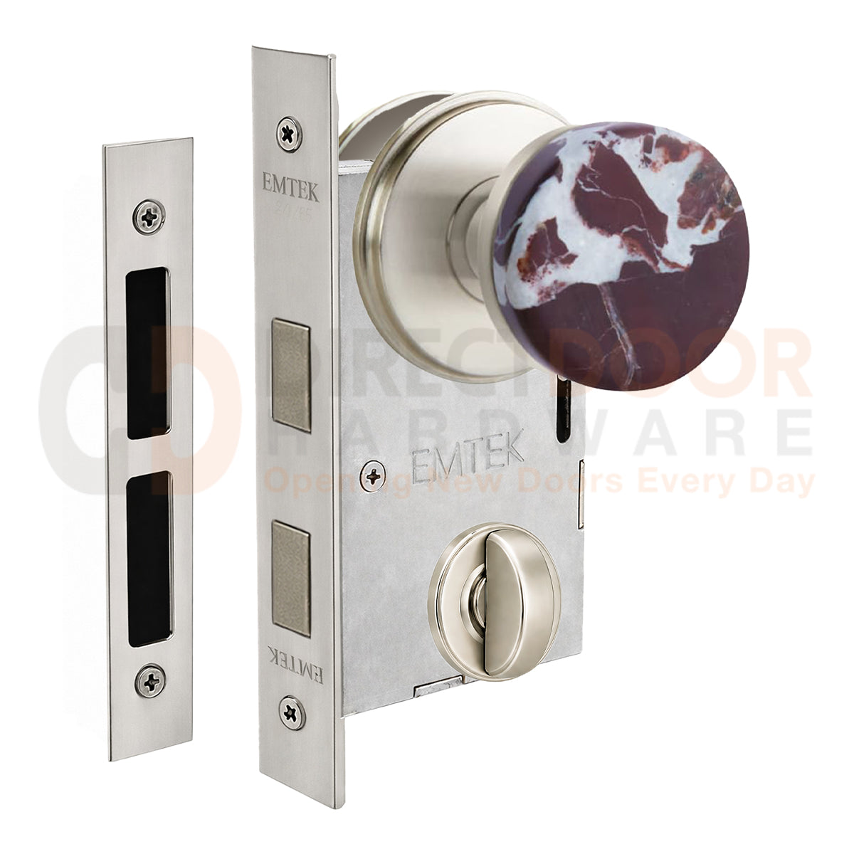 Emtek Rosso Levanto Interior Mortise Knob with Watford Rosette