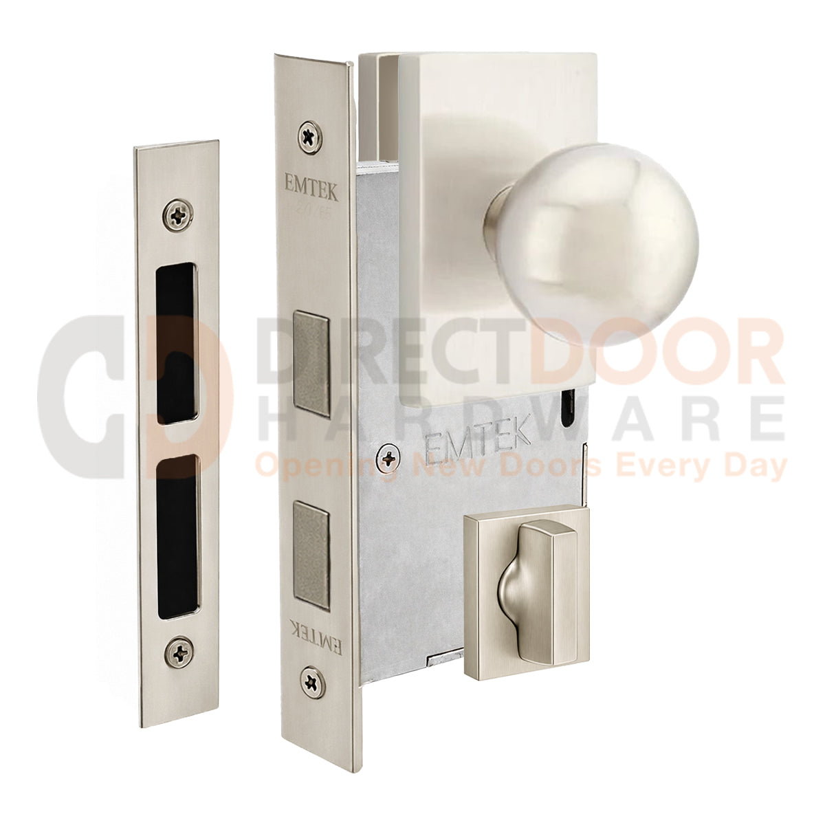 Emtek Orb Interior Mortise Knob with Modern Rectangular Rosette