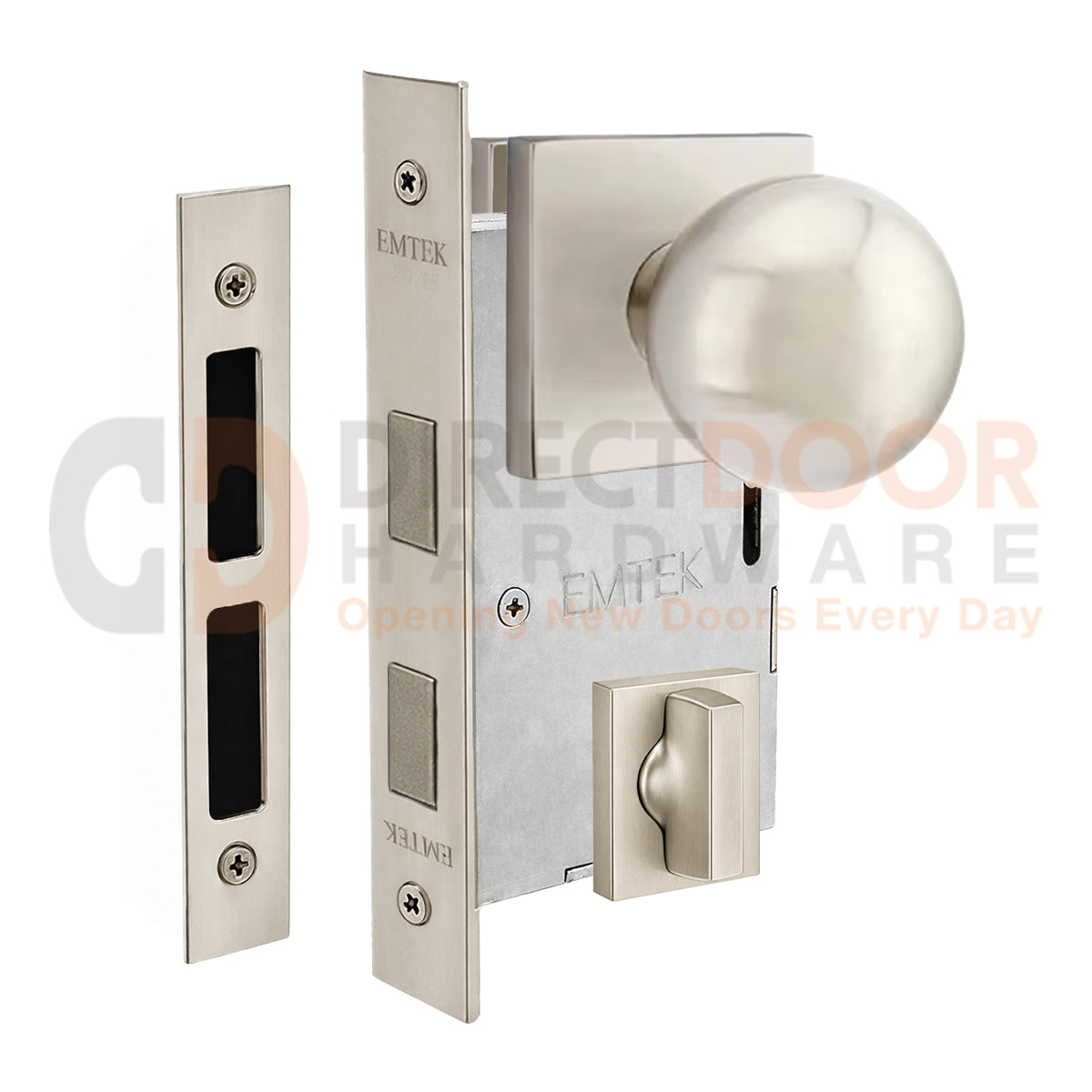 Emtek Orb Interior Mortise Knob with Square Rosette