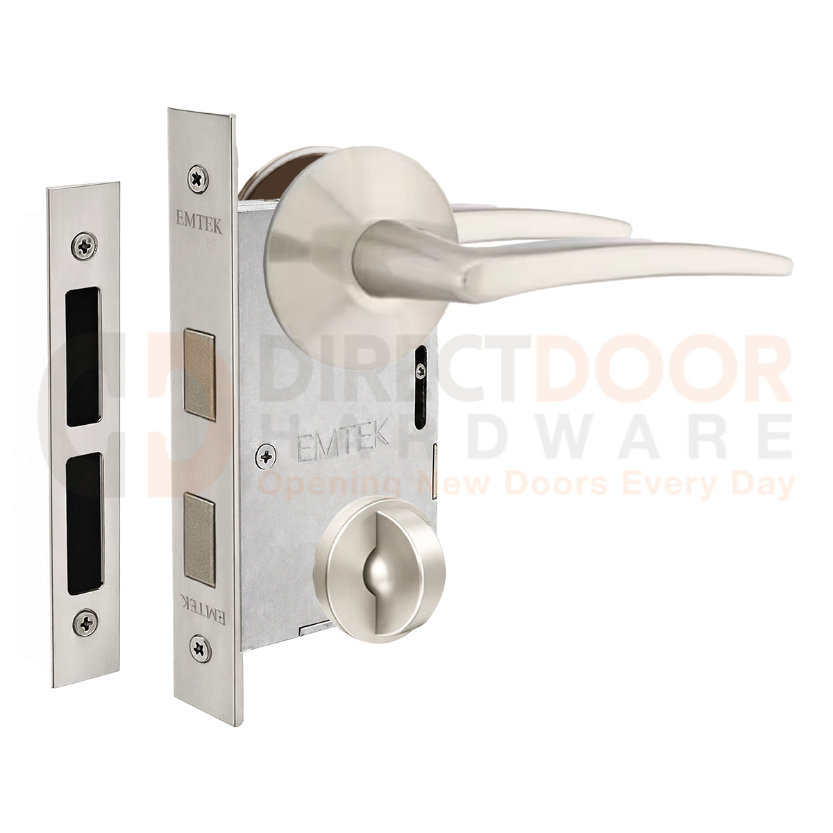 Emtek Poseidon Interior Mortise Lever with Modern Rosette