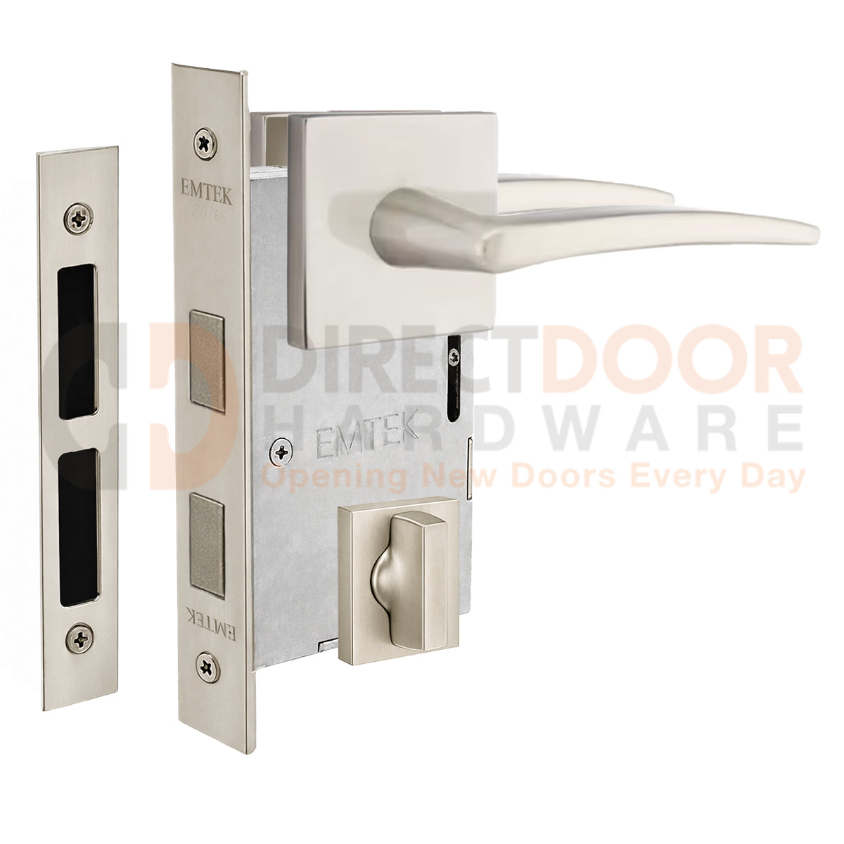 Emtek Poseidon Interior Mortise Lever with Square Rosette