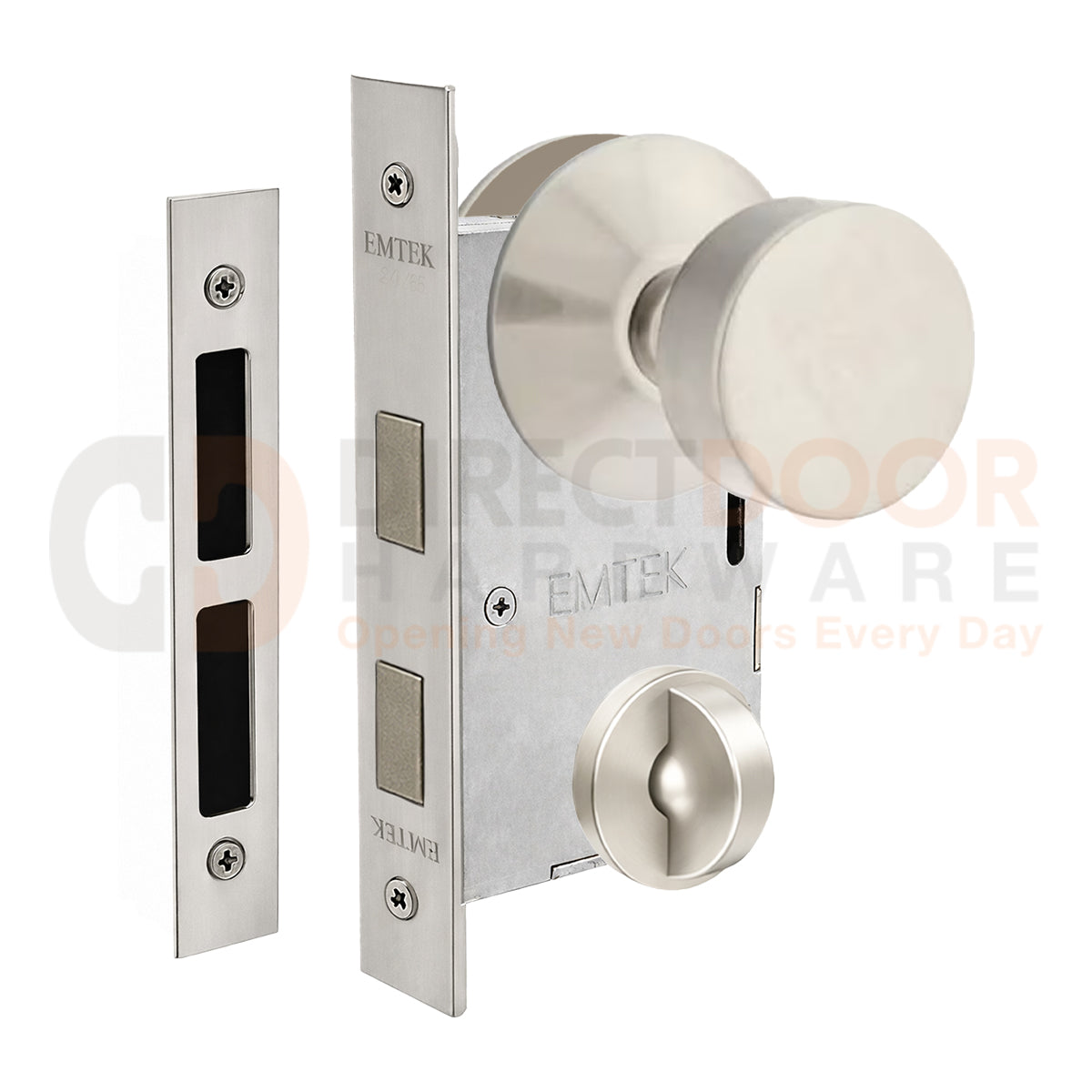 Emtek Round Interior Mortise Knob with Modern Rosette
