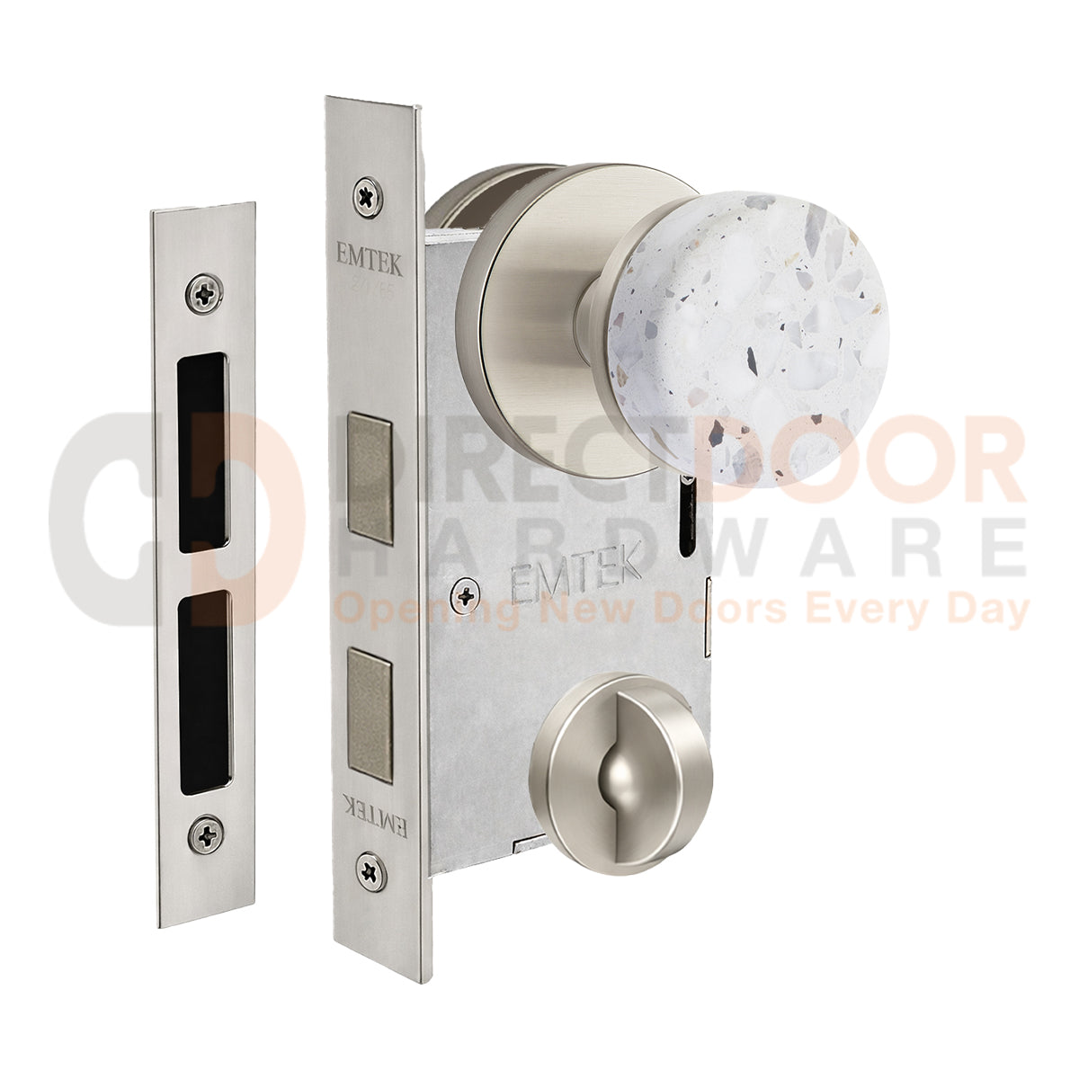 Emtek Light Terrazzo Interior Mortise Knob with Disk Rosette