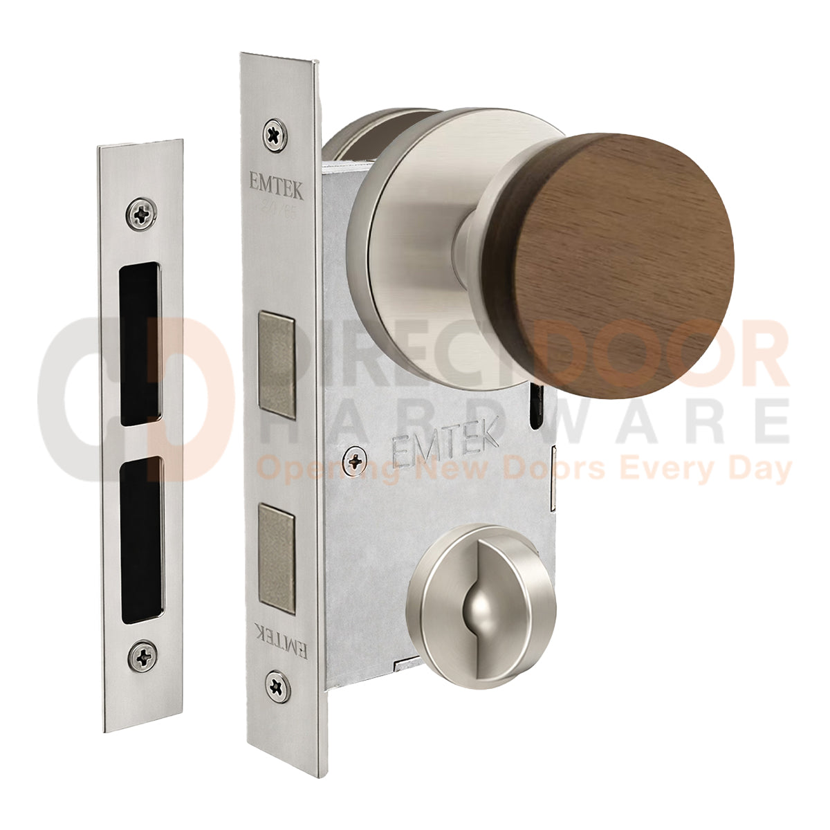 Emtek Walnut Interior Mortise Knob with Disk Rosette