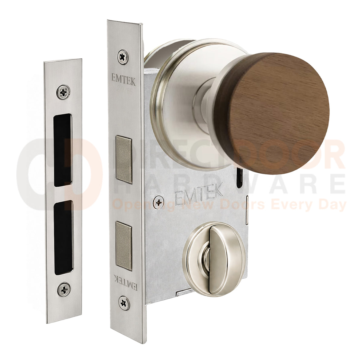 Emtek Walnut Interior Mortise Knob with Watford Rosette
