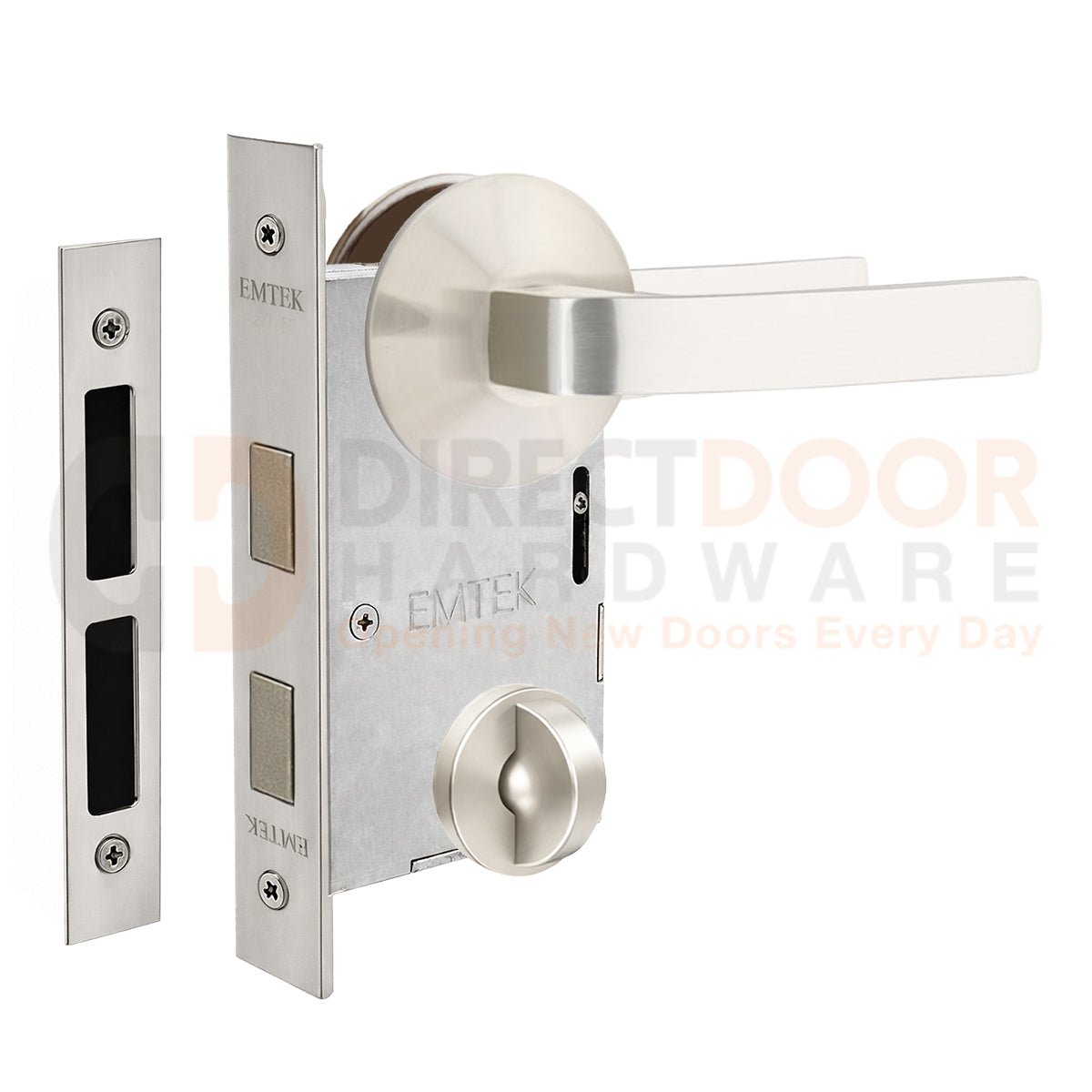 Emtek Breslin Interior Mortise Lever with Modern Rosette