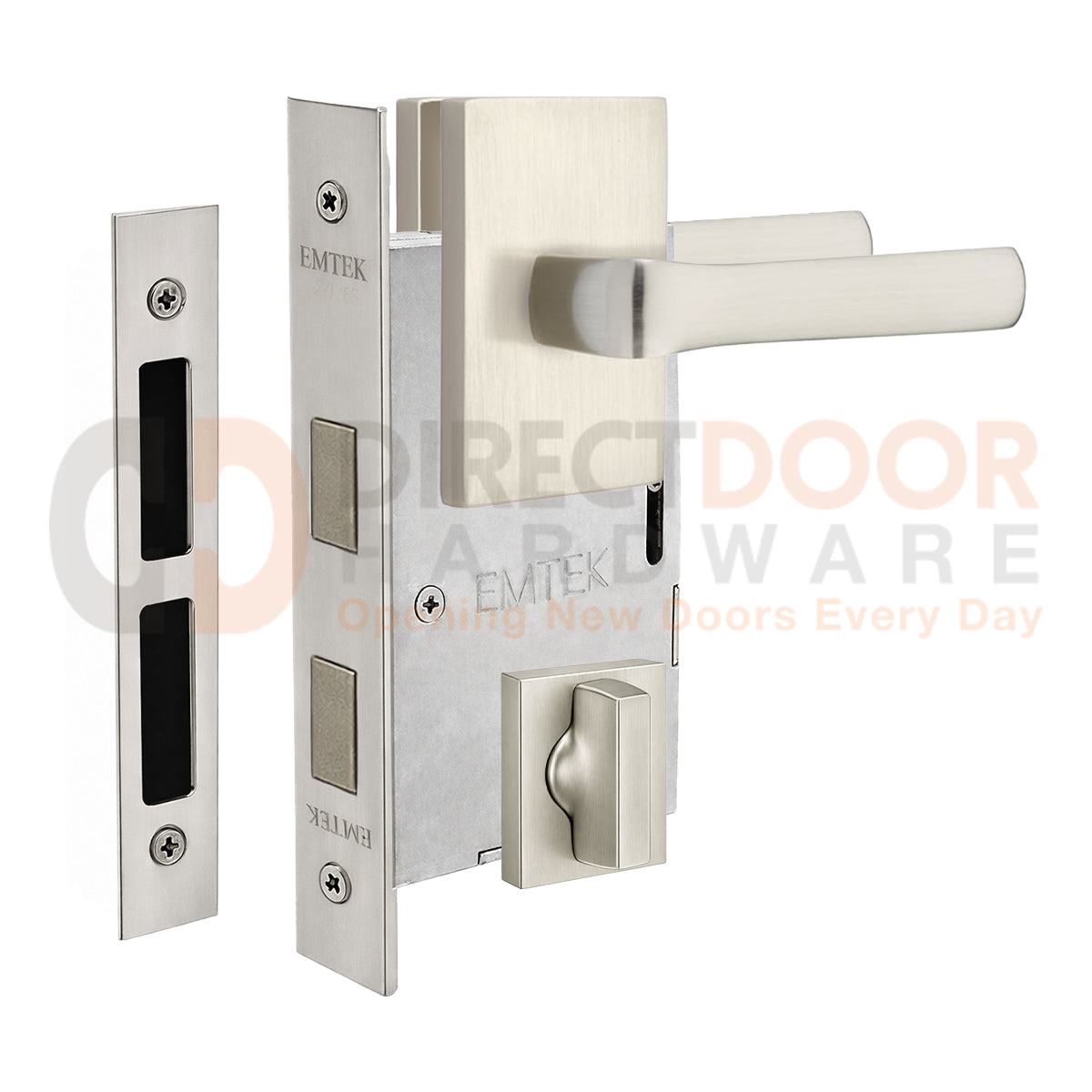 Emtek Spencer Interior Mortise Lever with Modern Rectangular Rosette