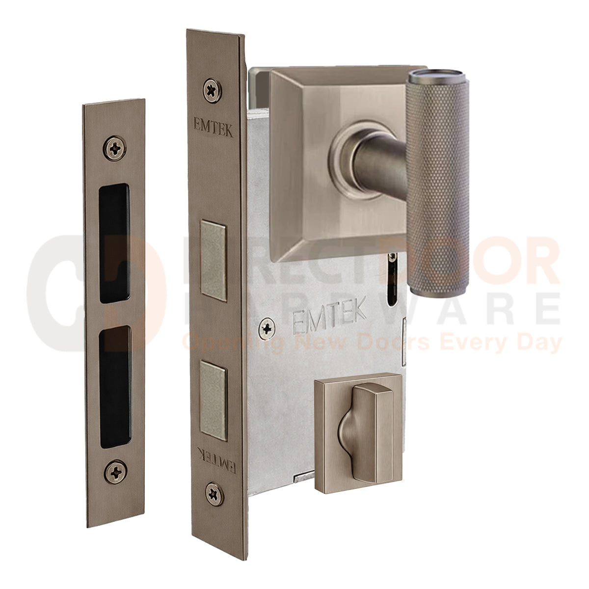 Emtek Ace Knurled Interior Mortise Knob with Quincy Rosette