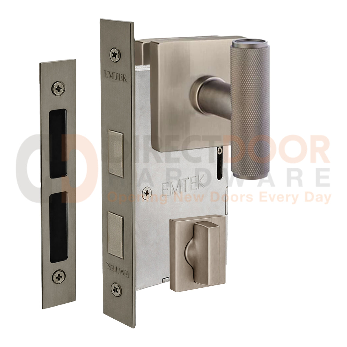 Emtek Ace Knurled Interior Mortise Knob with Square Rosette