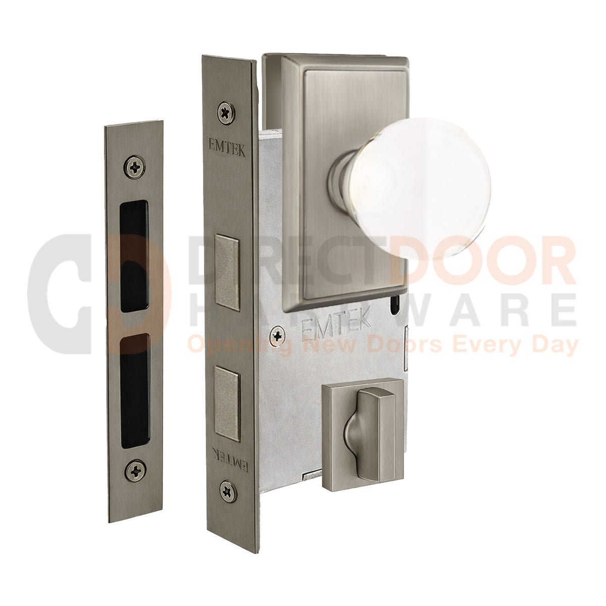 Emtek Bristol Interior Mortise Knob with Rectangular Rosette