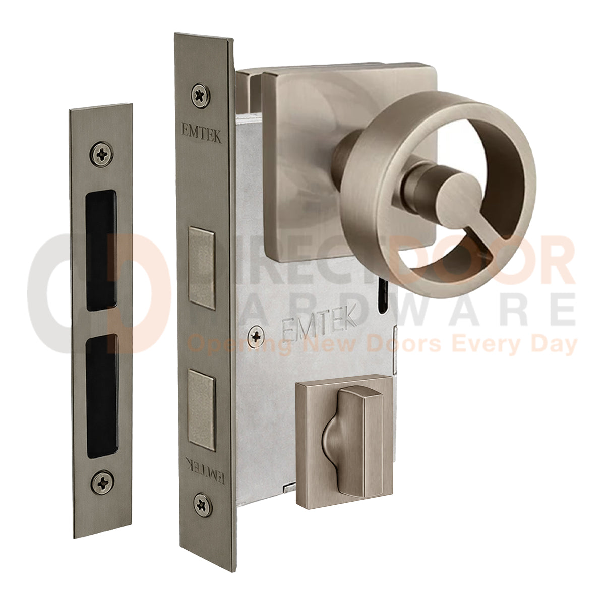 Emtek Spoke Interior Mortise Knob with Square Rosette