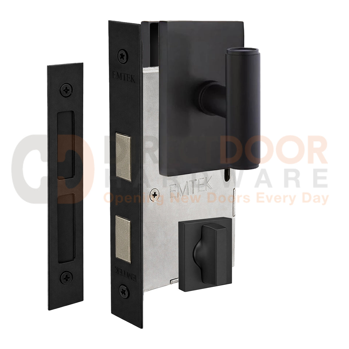 Emtek Ace Interior Mortise Knob with Modern Rectangular Rosette