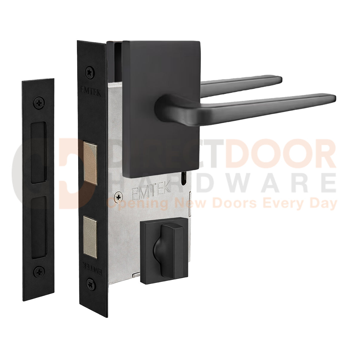 Emtek Athena Interior Mortise Lever with Modern Rectangular Rosette
