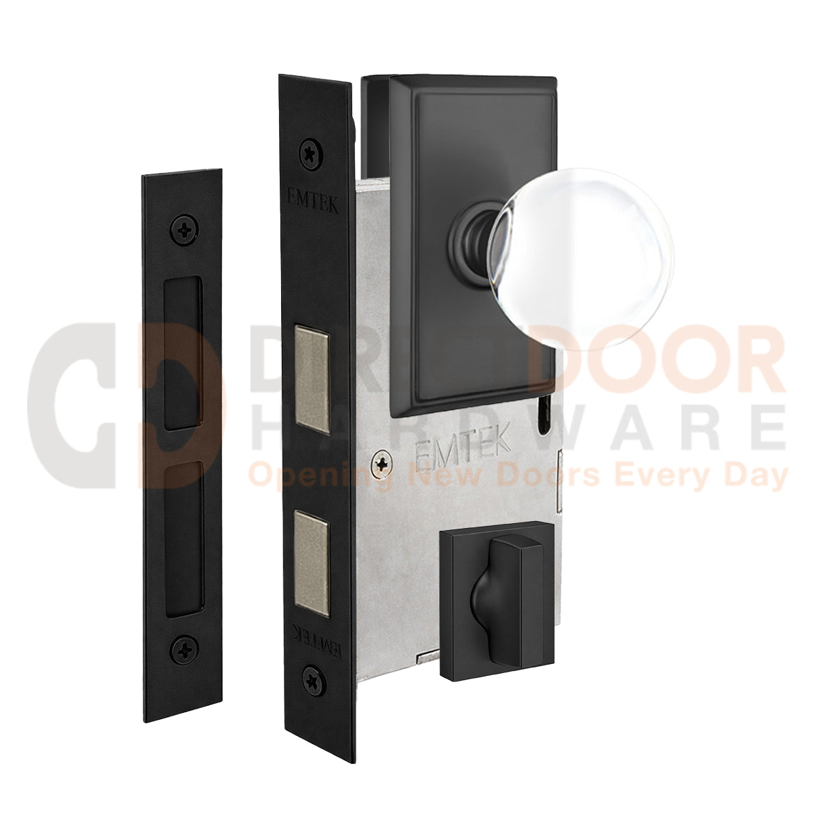 Emtek Bristol Interior Mortise Knob with Rectangular Rosette