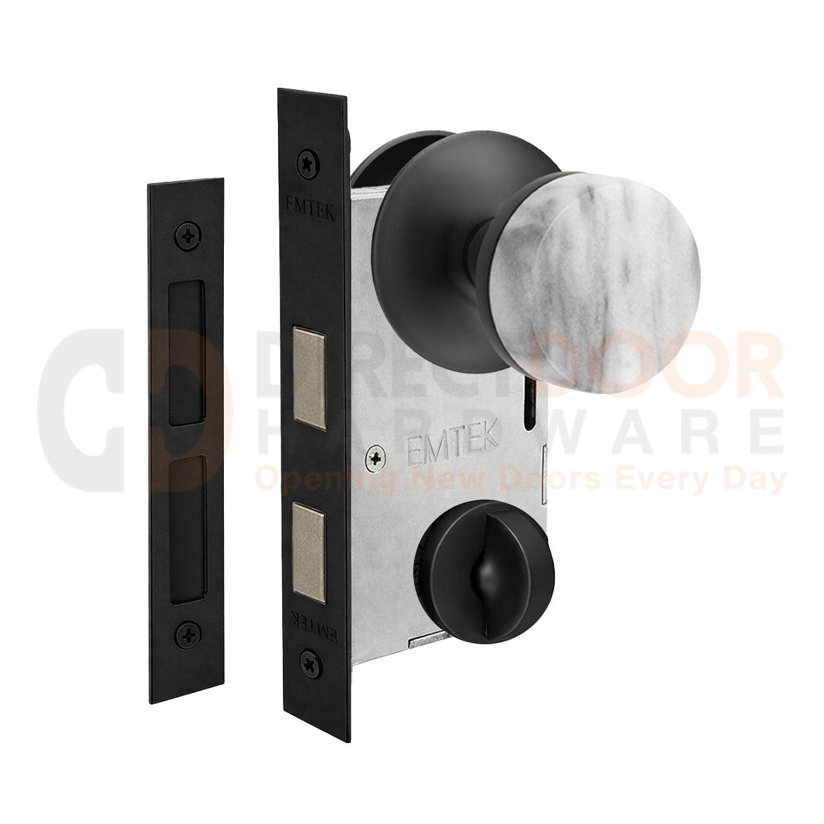 Emtek Conical Marble Interior Mortise Knob with Modern Rosette
