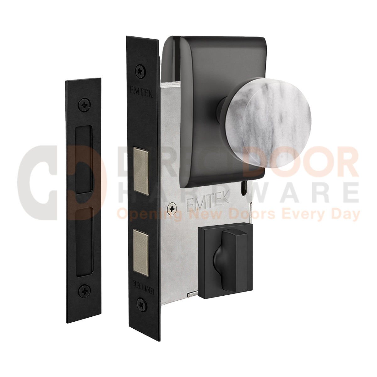 Emtek Conical Marble Interior Mortise Knob with Neos Rosette