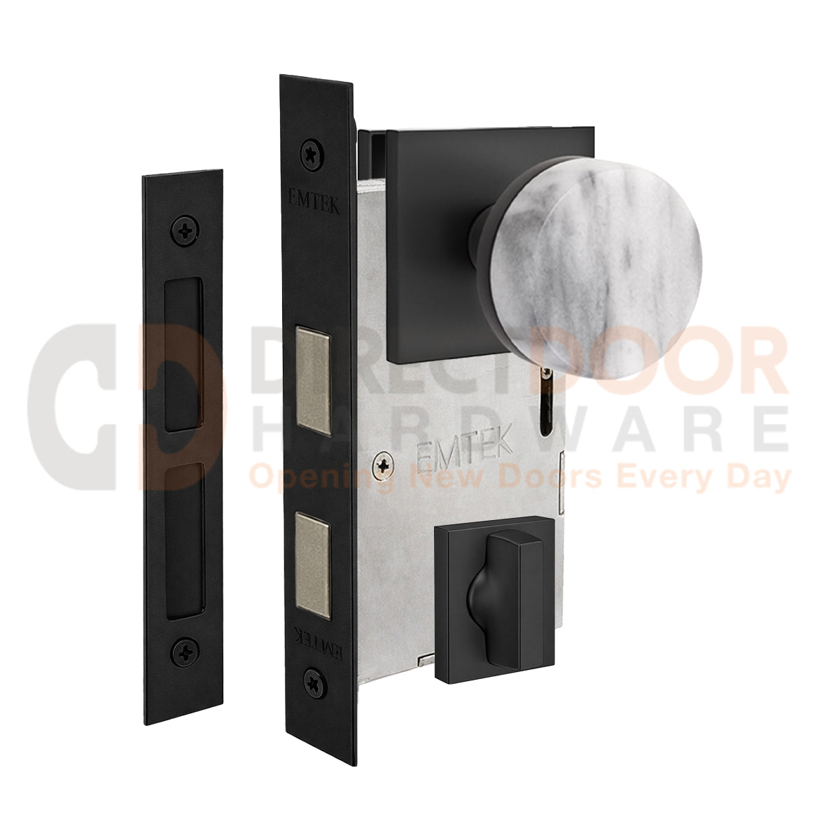Emtek Conical Marble Interior Mortise Knob with Square Rosette