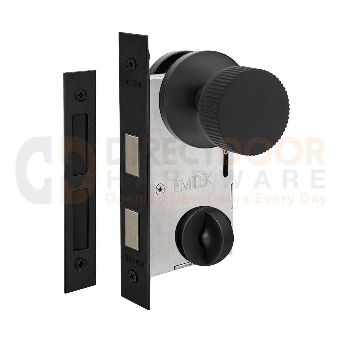 Emtek Conical Straight Knurled Interior Mortise Knob with Disk Rosette