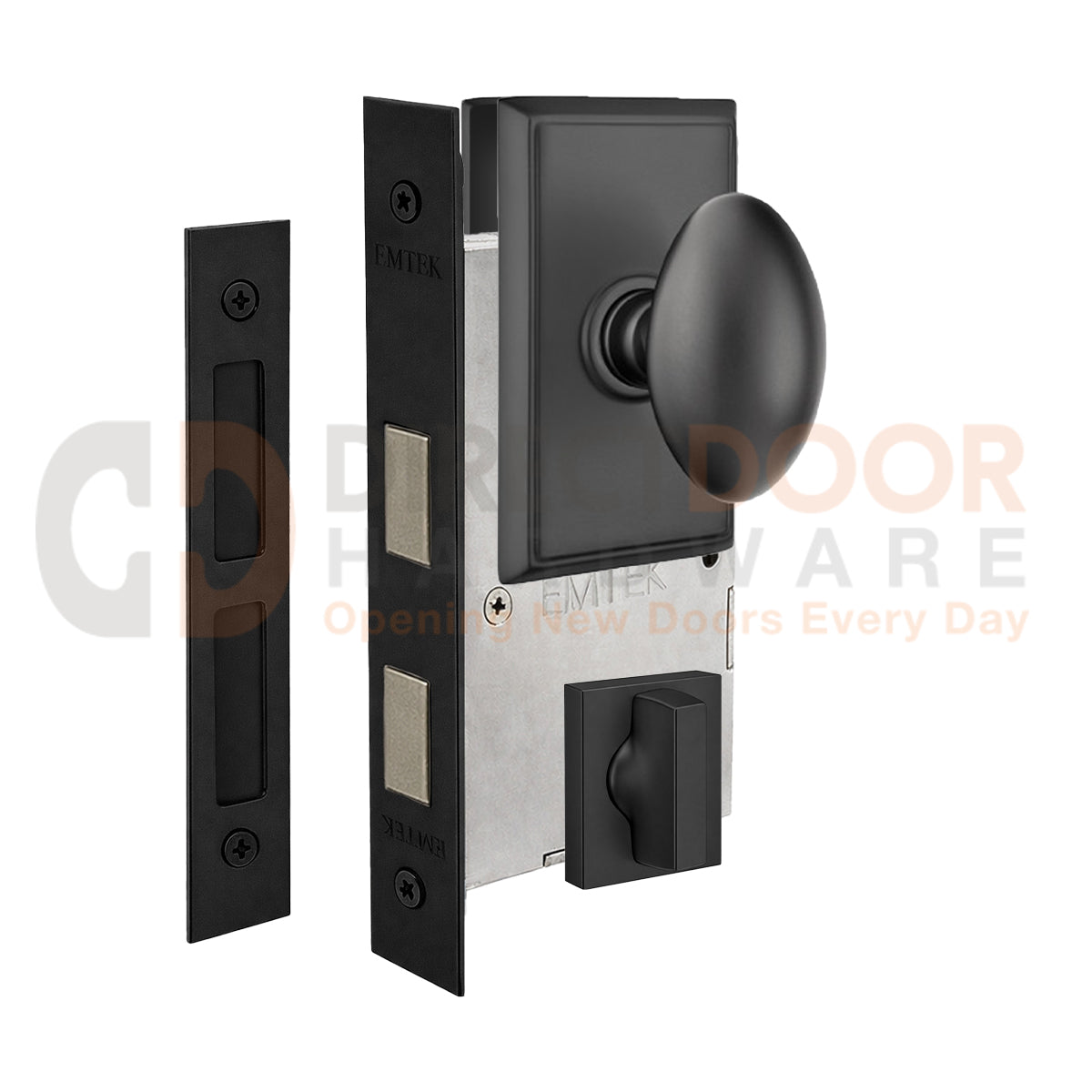 Emtek Egg Interior Mortise Knob with Rectangular Rosette