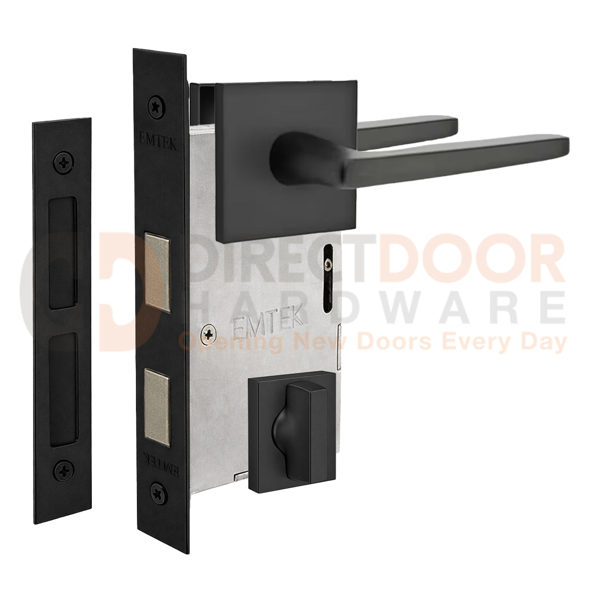 Emtek Hermes Interior Mortise Lever with Square Rosette