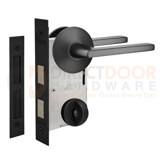 Emtek Helios Interior Mortise Lever with Modern Rosette