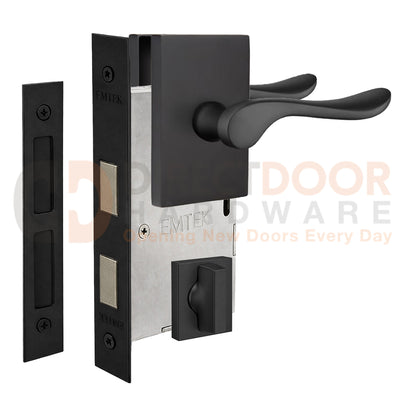 Emtek Luzern Interior Mortise Lever with Modern Rectangular Rosette
