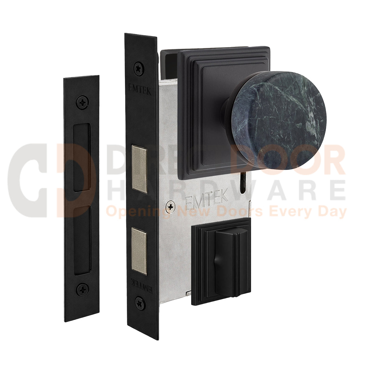 Emtek Green Marble Interior Mortise Knob with Wilshire Rosette