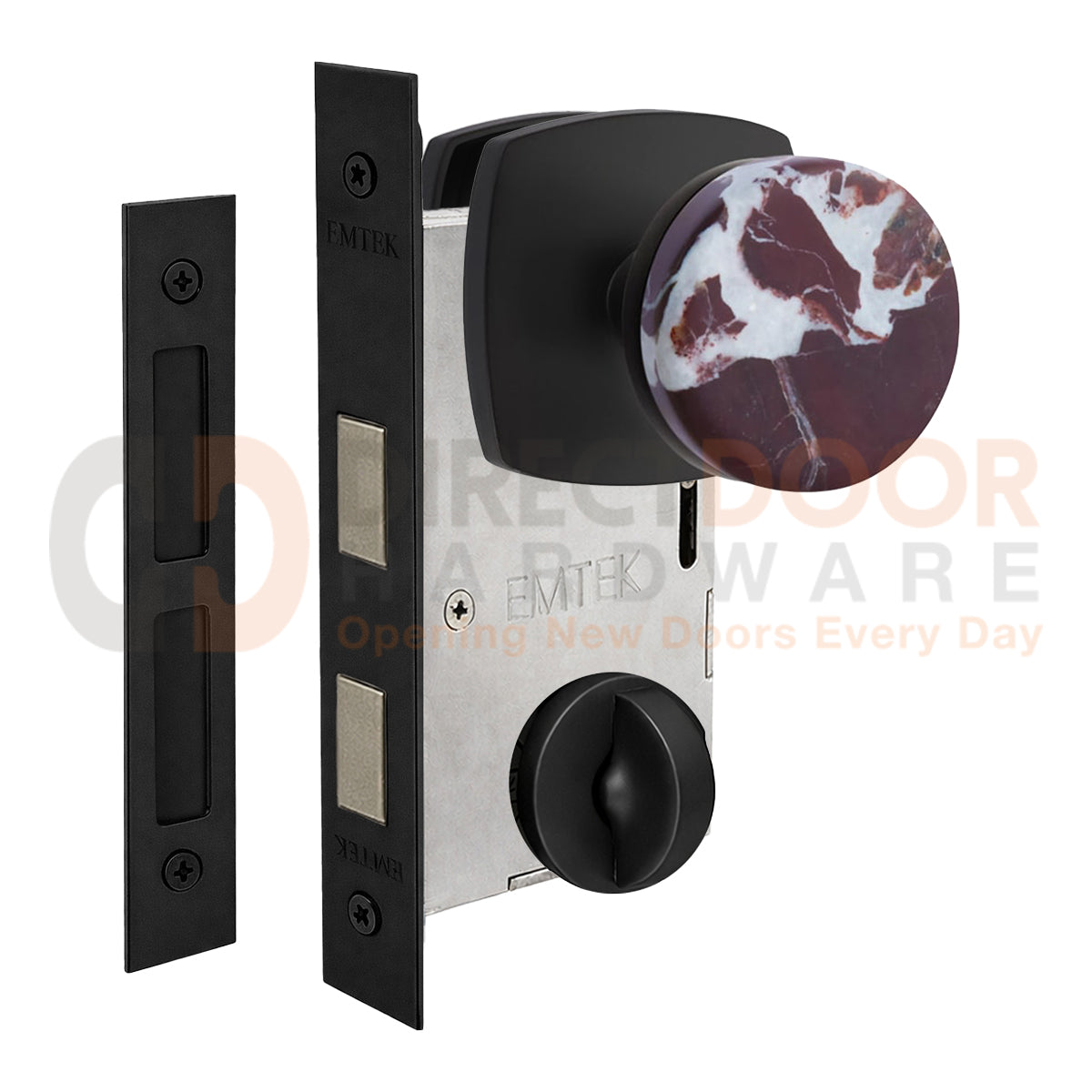 Emtek Rosso Levanto Interior Mortise Knob with Urban Rosette