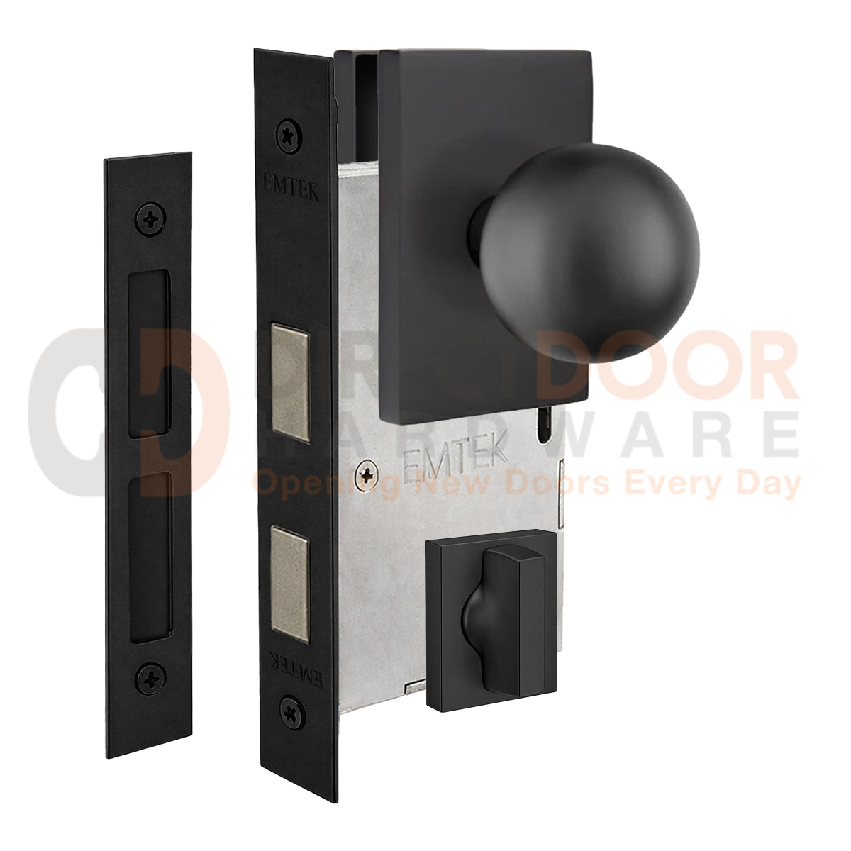 Emtek Orb Interior Mortise Knob with Modern Rectangular Rosette