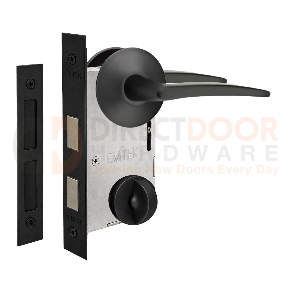Emtek Poseidon Interior Mortise Lever with Modern Rosette
