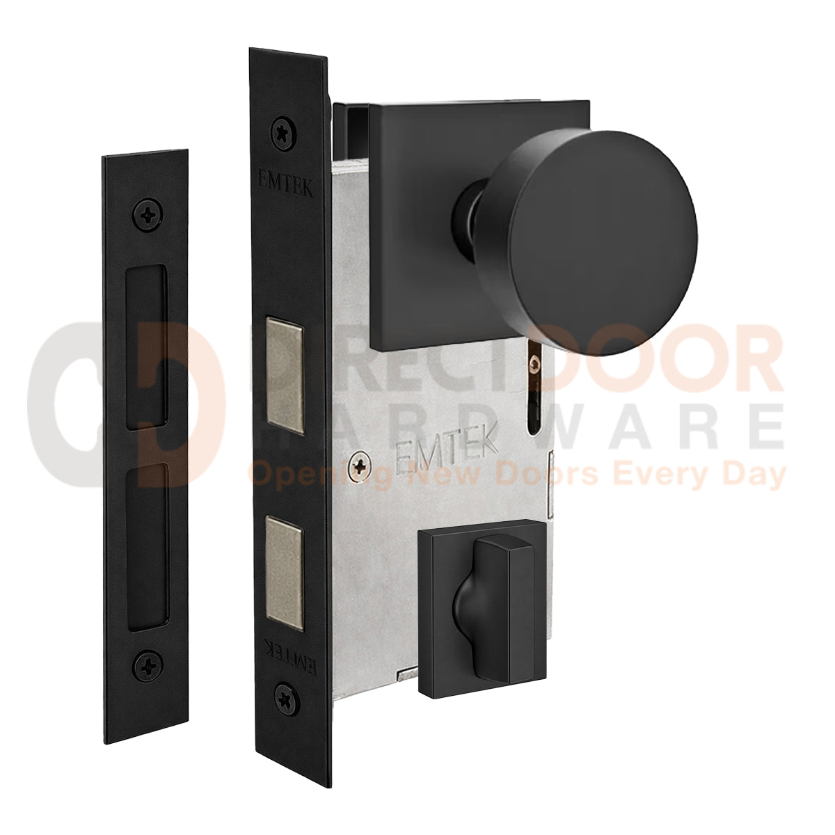 Emtek Round Interior Mortise Knob with Square Rosette