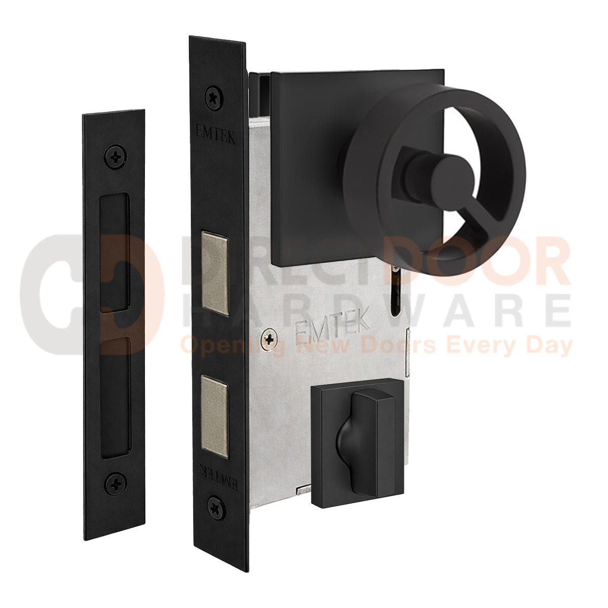 Emtek Spoke Interior Mortise Knob with Square Rosette