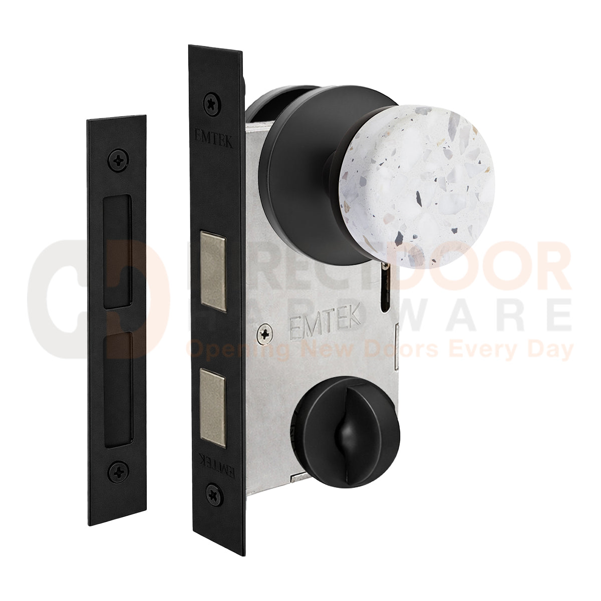 Emtek Light Terrazzo Interior Mortise Knob with Disk Rosette