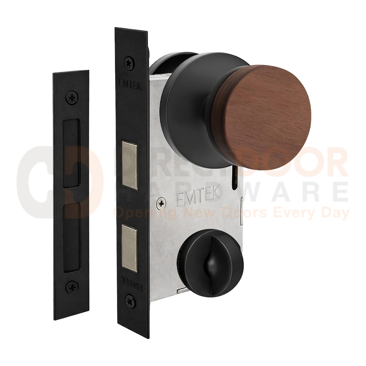 Emtek Walnut Interior Mortise Knob with Disk Rosette