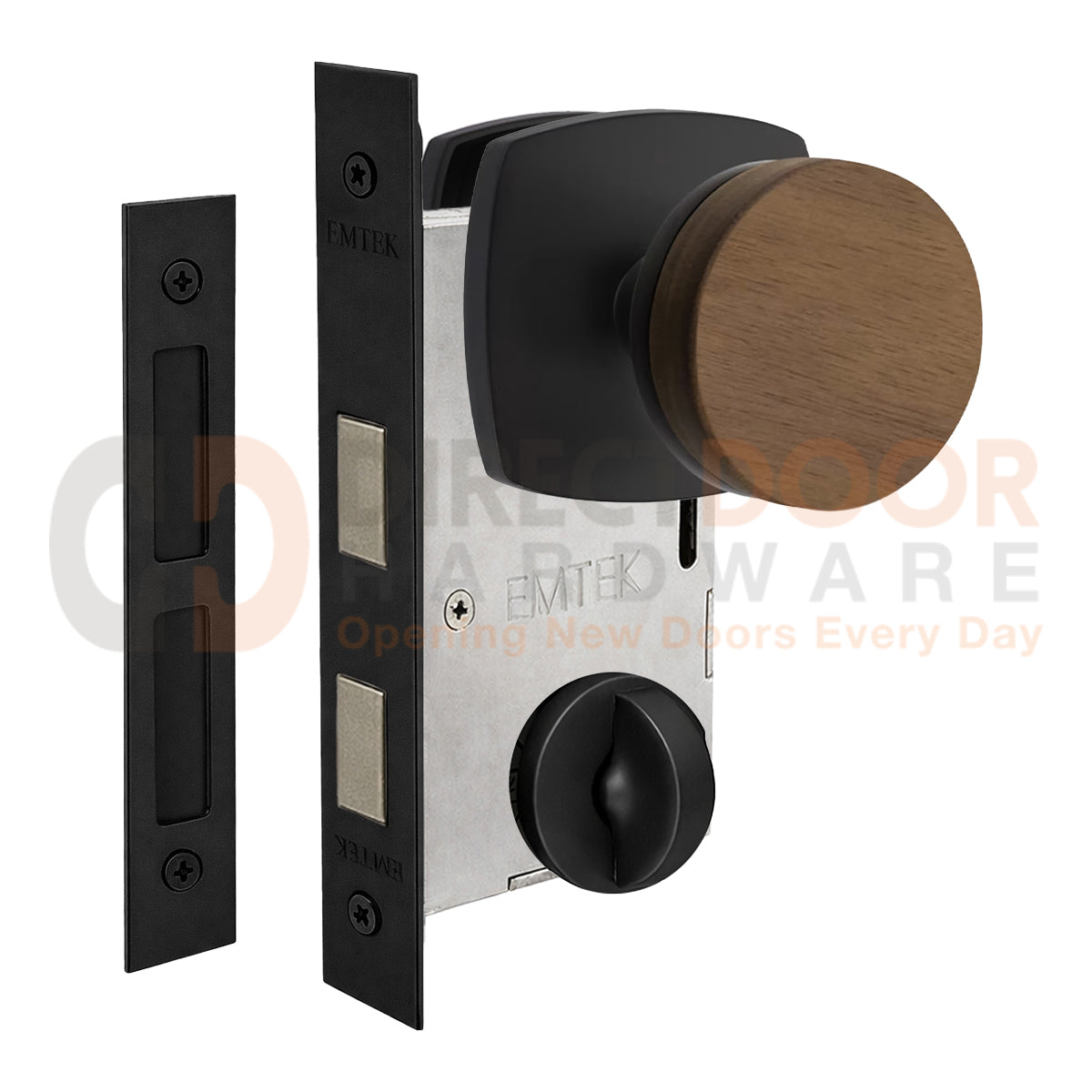 Emtek Walnut Interior Mortise Knob with Urban Rosette