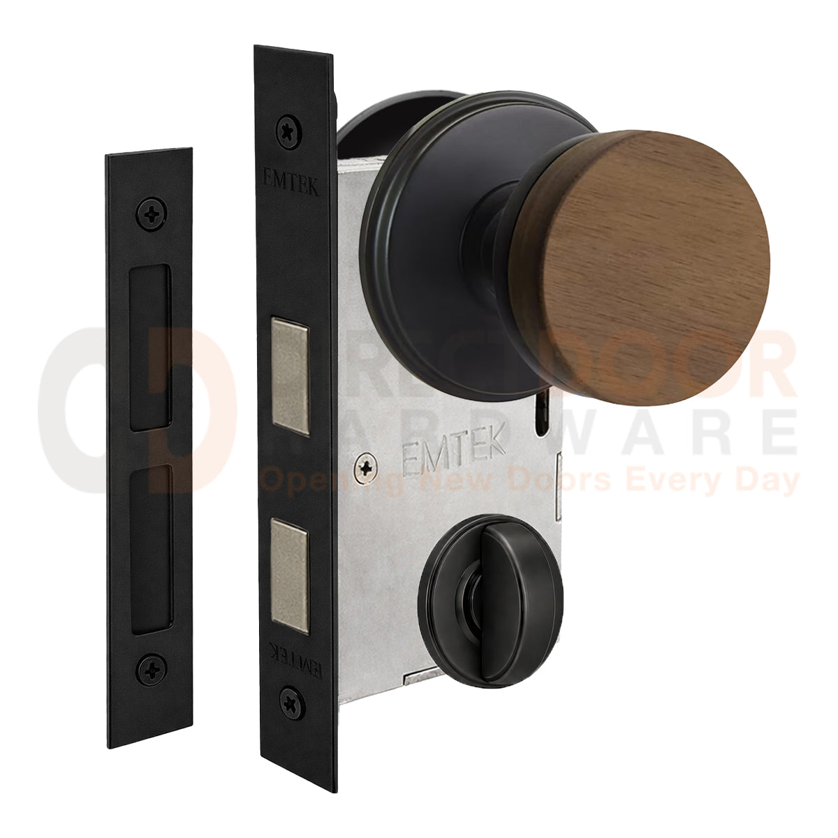 Emtek Walnut Interior Mortise Knob with Watford Rosette