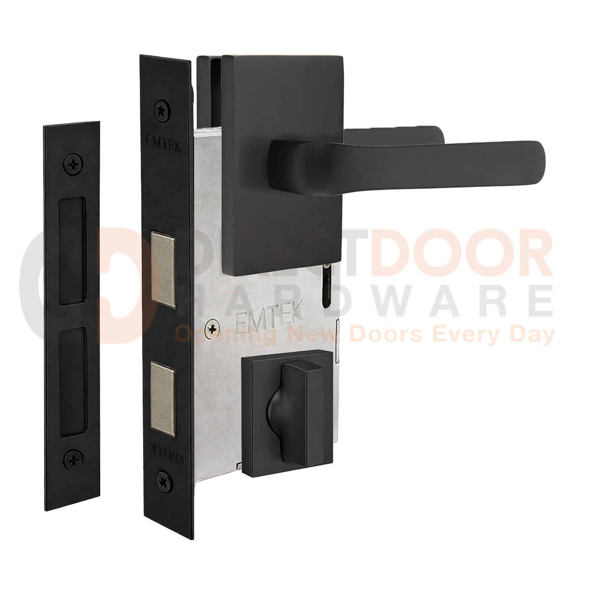 Emtek Spencer Interior Mortise Lever with Modern Rectangular Rosette