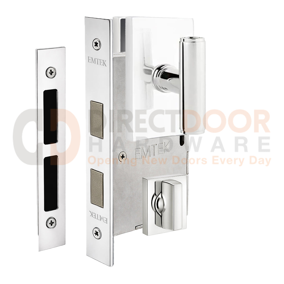 Emtek Ace Interior Mortise Knob with Modern Rectangular Rosette