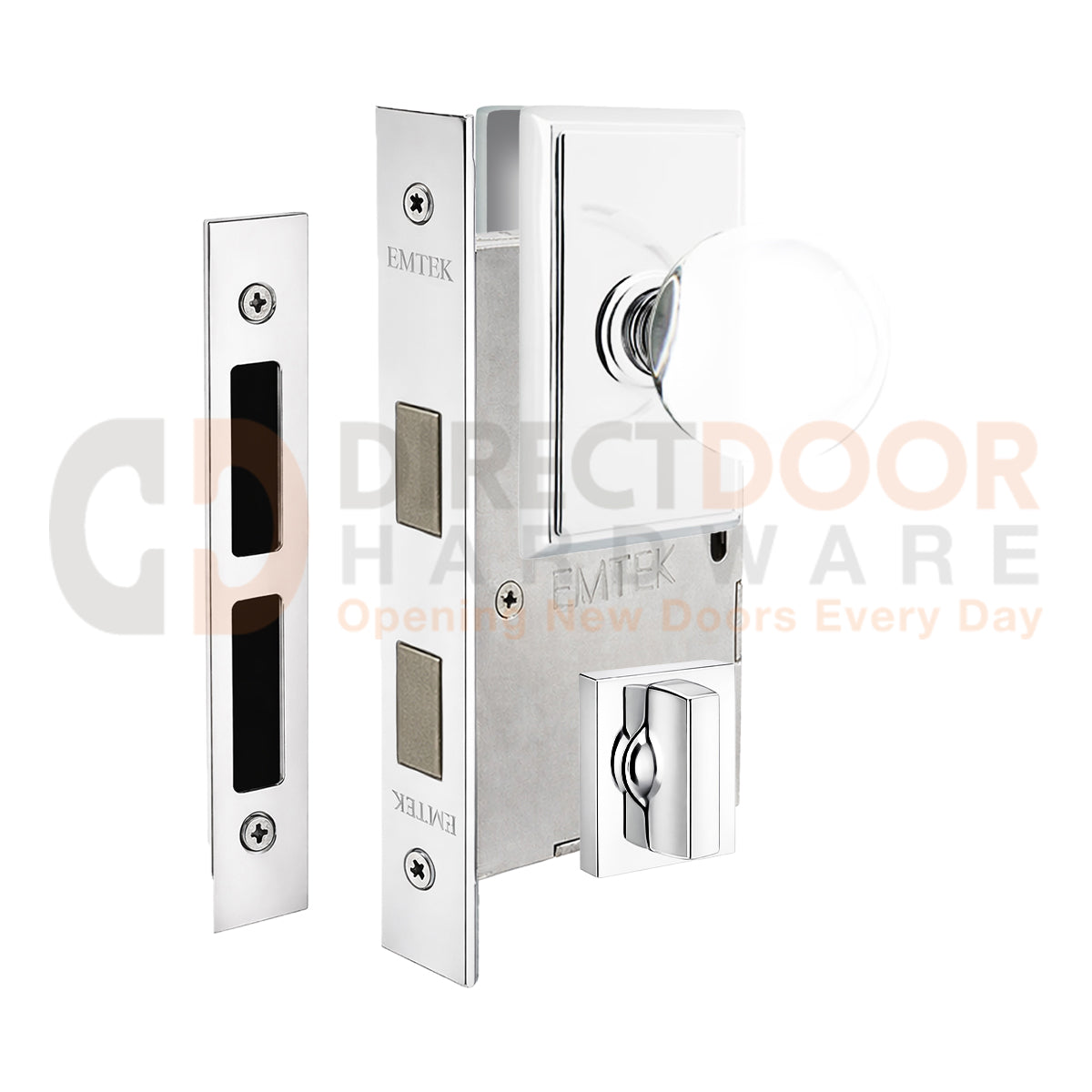 Emtek Bristol Interior Mortise Knob with Rectangular Rosette