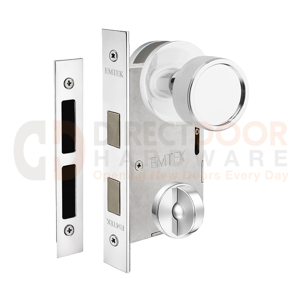 Emtek Conical Knurled Interior Mortise Knob with Disk Rosette