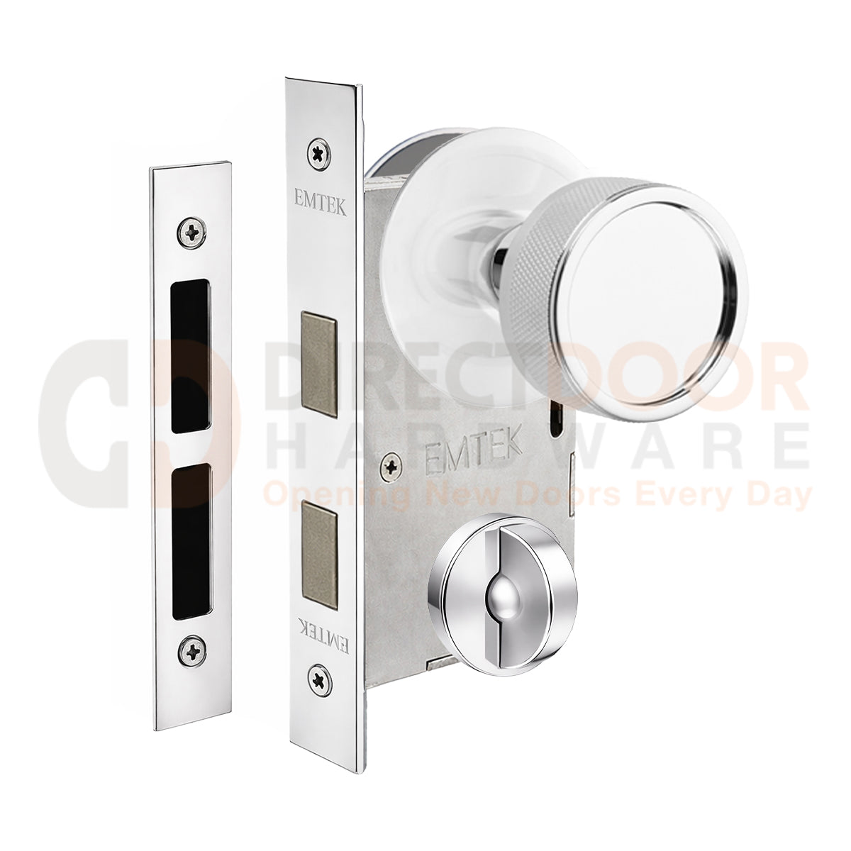 Emtek Conical Knurled Interior Mortise Knob with Modern Rosette
