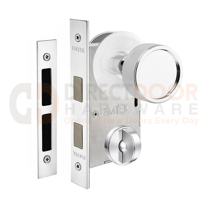 Emtek Conical Knurled Interior Mortise Knob with Modern Rosette