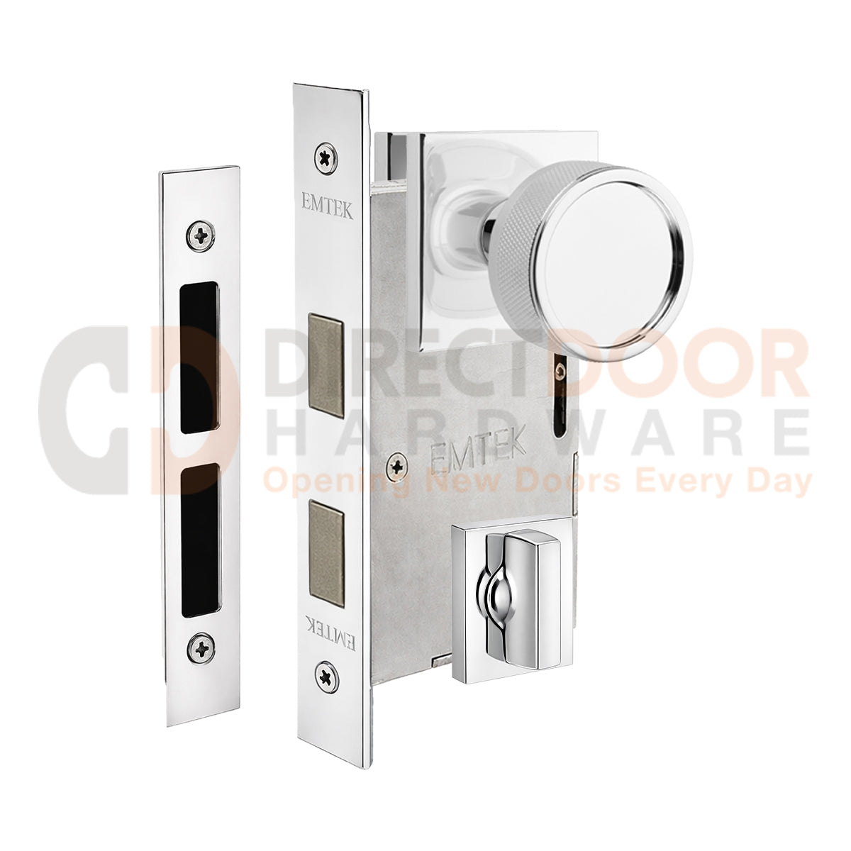 Emtek Conical Knurled Interior Mortise Knob with Square Rosette