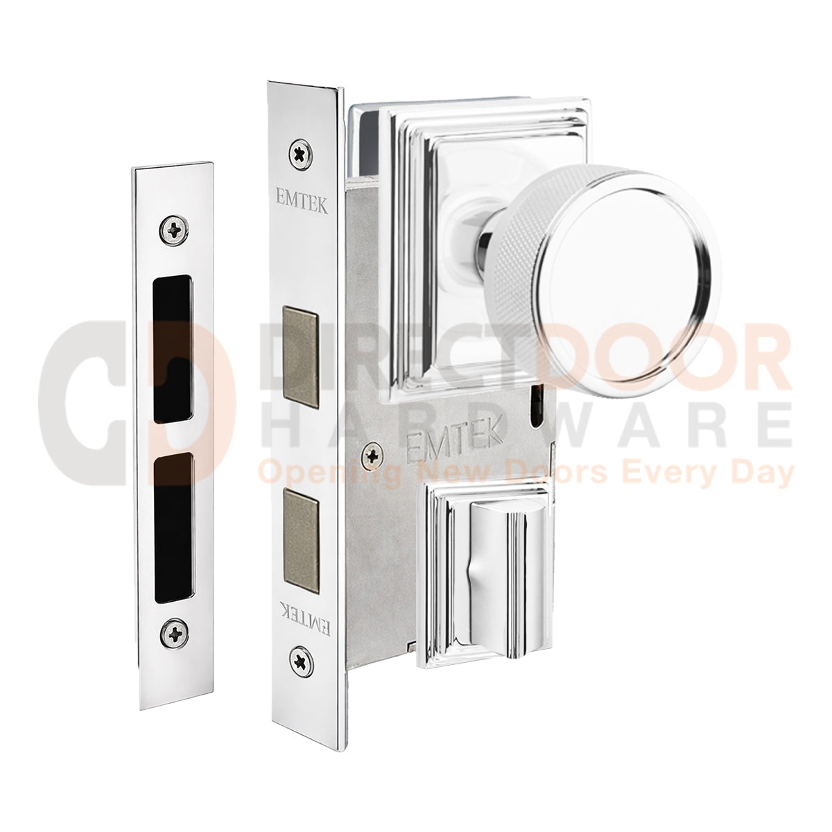 Emtek Conical Knurled Interior Mortise Knob with Wilshire Rosette