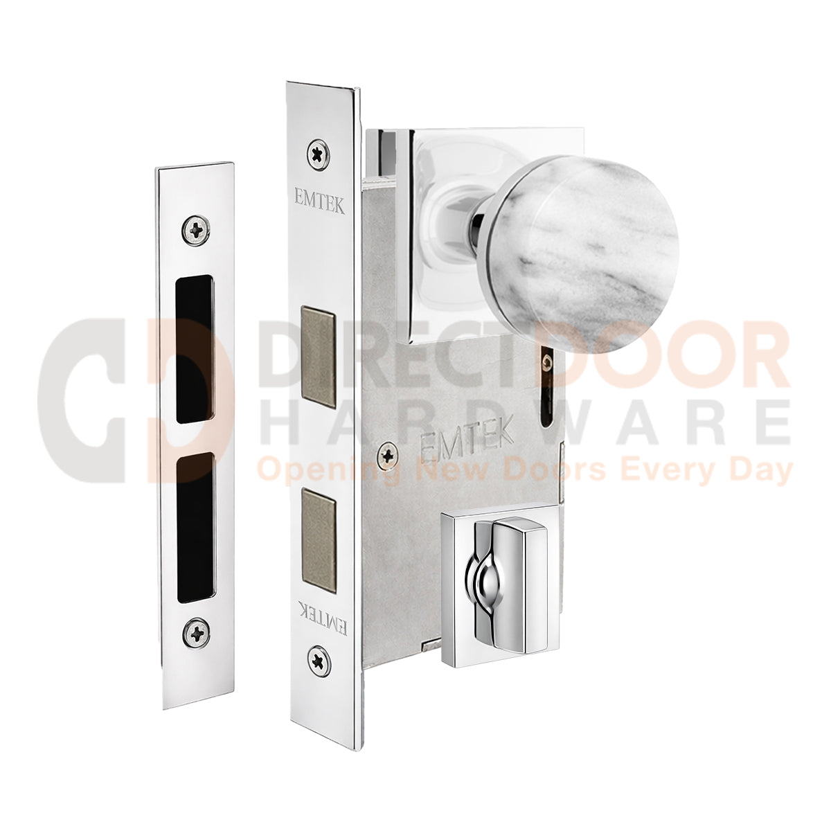 Emtek Conical Marble Interior Mortise Knob with Square Rosette