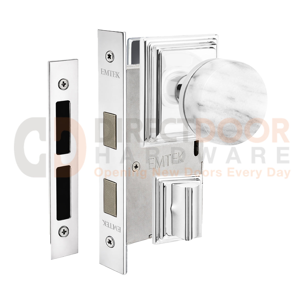 Emtek Conical Marble Interior Mortise Knob with Wilshire Rosette